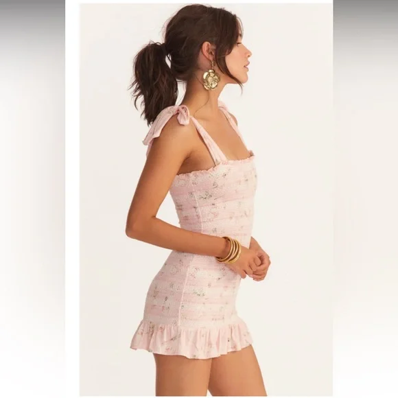 LoveShackFancy Norna Dress Ballet Pink Size Large LIKE NEW - Picture 3 of 11